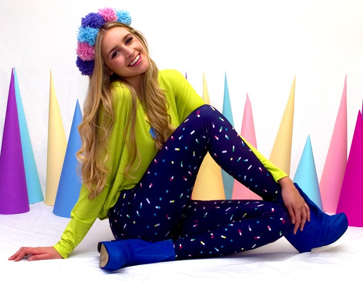 Womens Leggings - Pills printed leggings - S/M