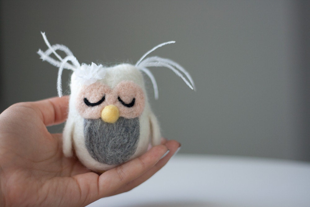 Blanche, the Needle Felted Owl