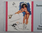 Vintage Original Pin Up Advertisement Girlie Cards Cowgirl Myers Auto Wreckers