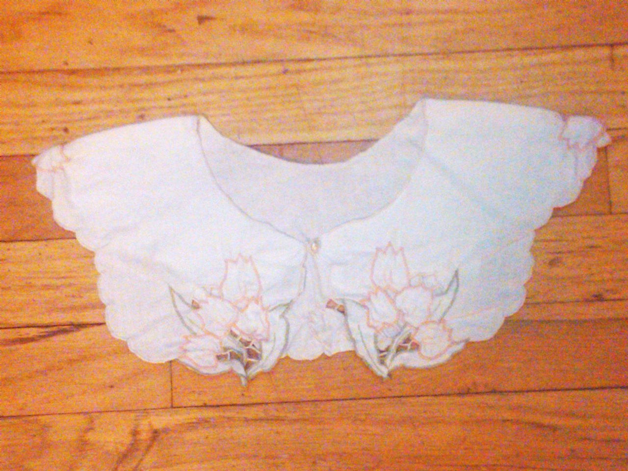 Vintage 1950s Collar/ Tulip Embroidery/ Rockabilly