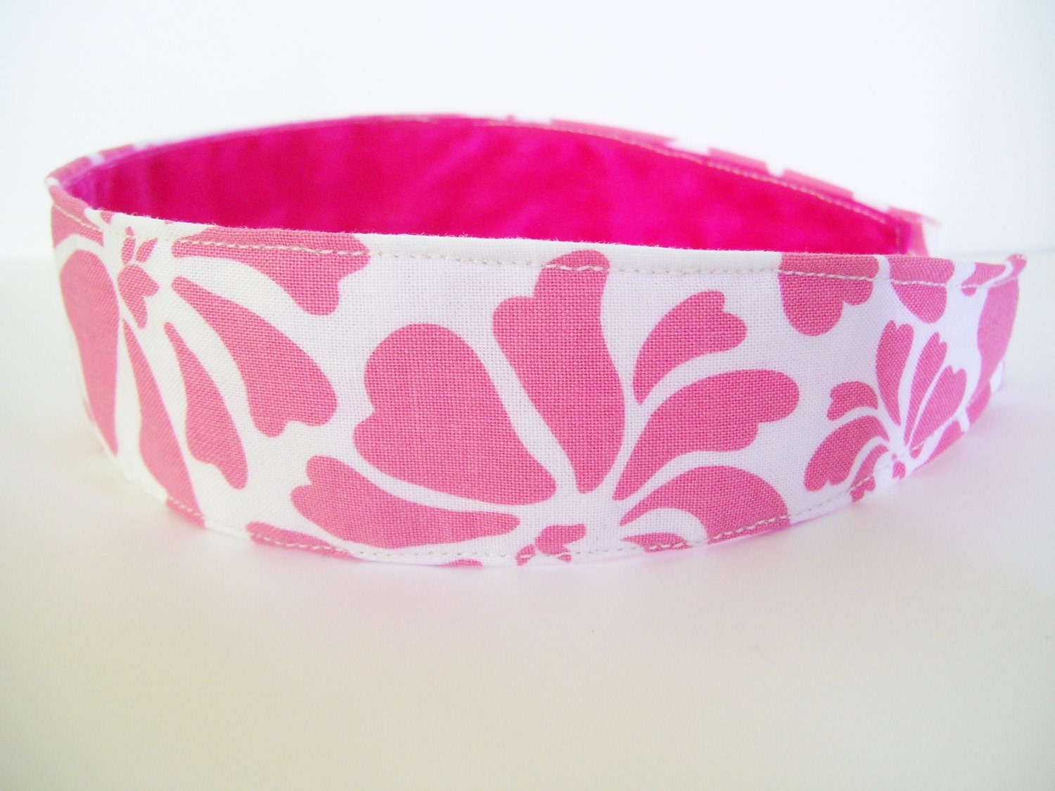 Hot Pink Floral Fabric Non Slip Headband