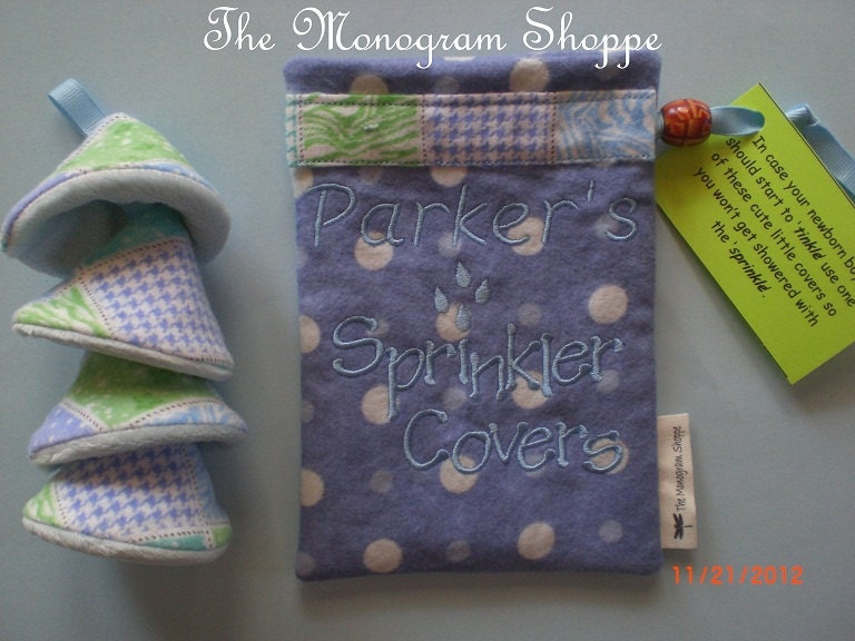 Sprinkler Covers for Baby Boys (item can be personalized with name or monogram)