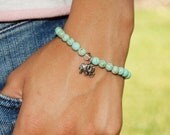 Elephant Bracelet, Turquoise, Silver