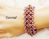 PDF for Satin with a Bling beadwoven bracelet beading pattern tutorial- beadweaving beaded seed bead jewelry