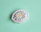 Small Lilac Pastel Hand Embroidered Flower Brooch