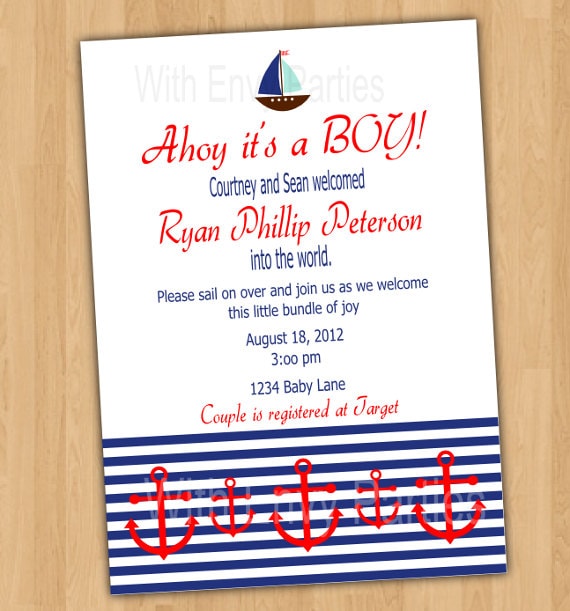 NAUTICAL Party Invitation - Printable only Il_570xn