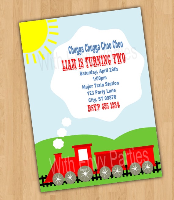 Train Party Invitation PRINTABLE Il_570xn