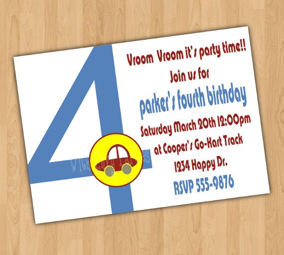 Party Invitation - Letters & Numbers - Printable, you choose illustration and colors Il_570xn