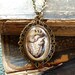 Anatomical Heart Necklace - Brass Antique Anatomy Print Necklace w/ Chain - Herz Anatomie