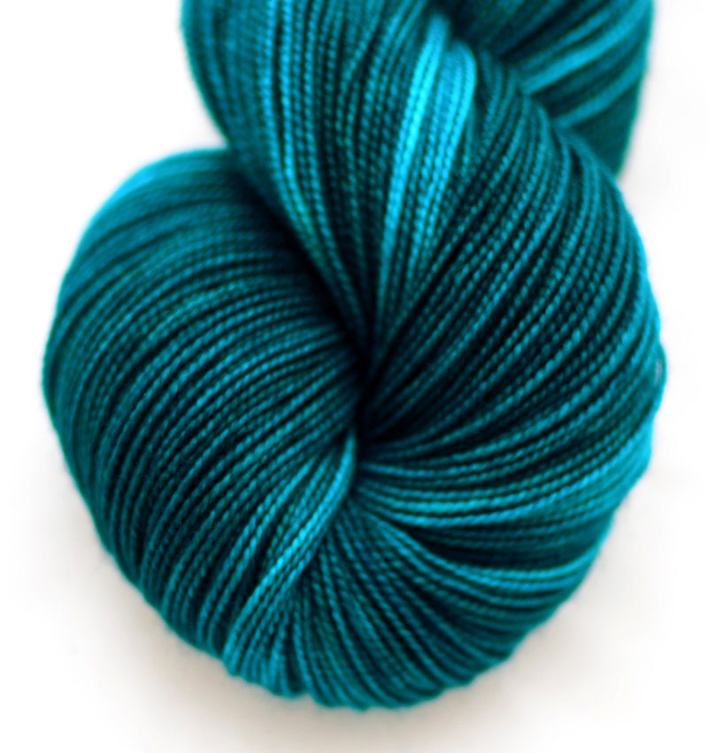 Fingering Weight, "Peacock" Merino Wool Superwash Yarn, 4 oz, machine washable yarn