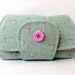 Fabric clutch Pastel blue Soft pink Shabby chic Small clutch purse