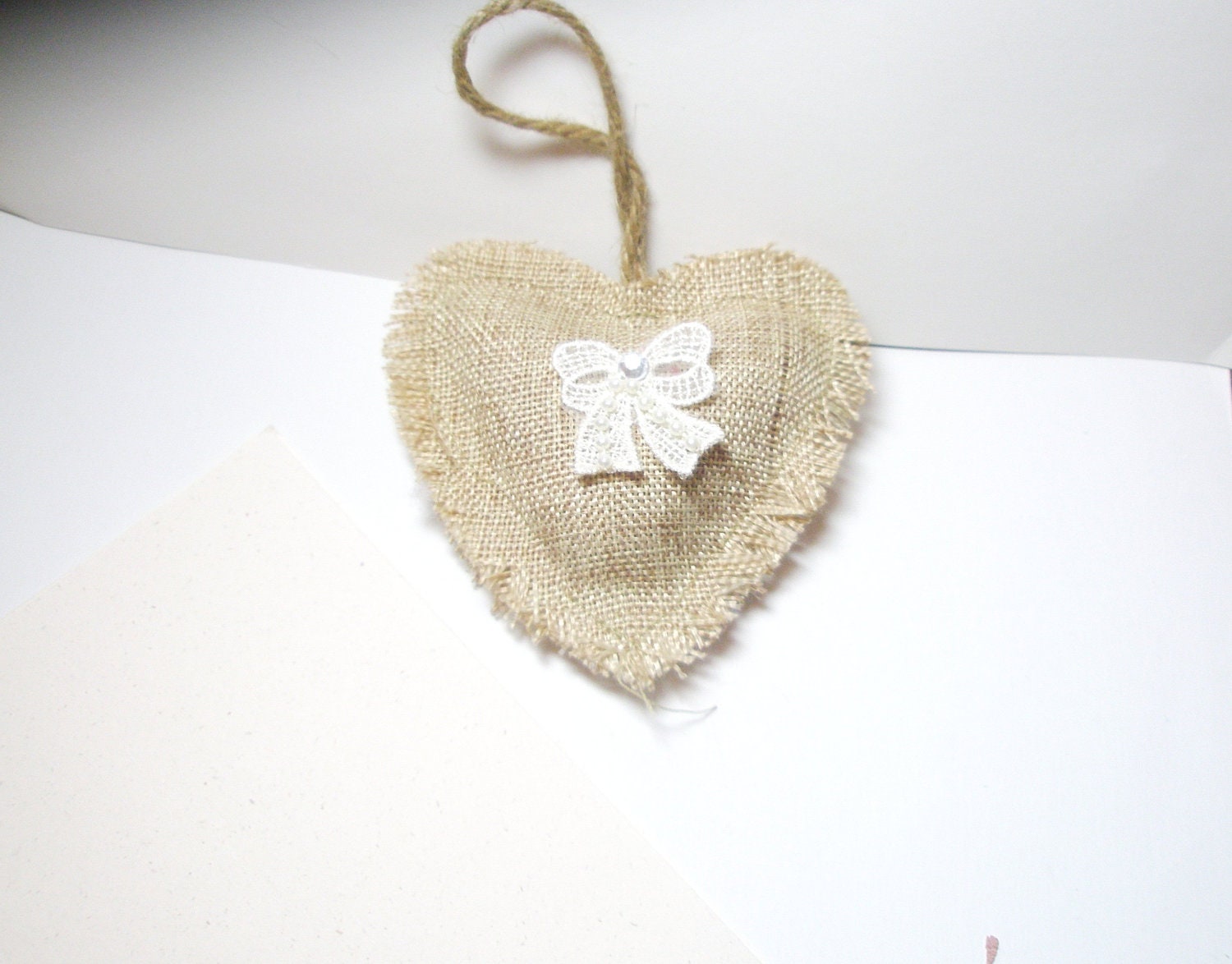 Wedding Beige Cedar Sachet Hearts Natural Home Decor for Drawer or Closet - bridesmaid Gift  Aromatherapy