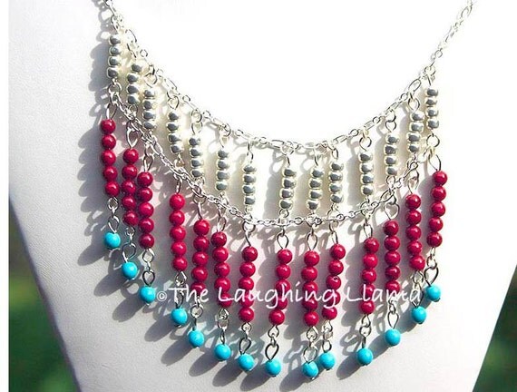 Southwestern Fringe Beaded Necklace