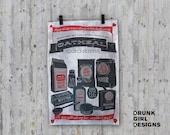 Oatmeal Cookies - linen & cotton decorative printed tea towel for your kitchen