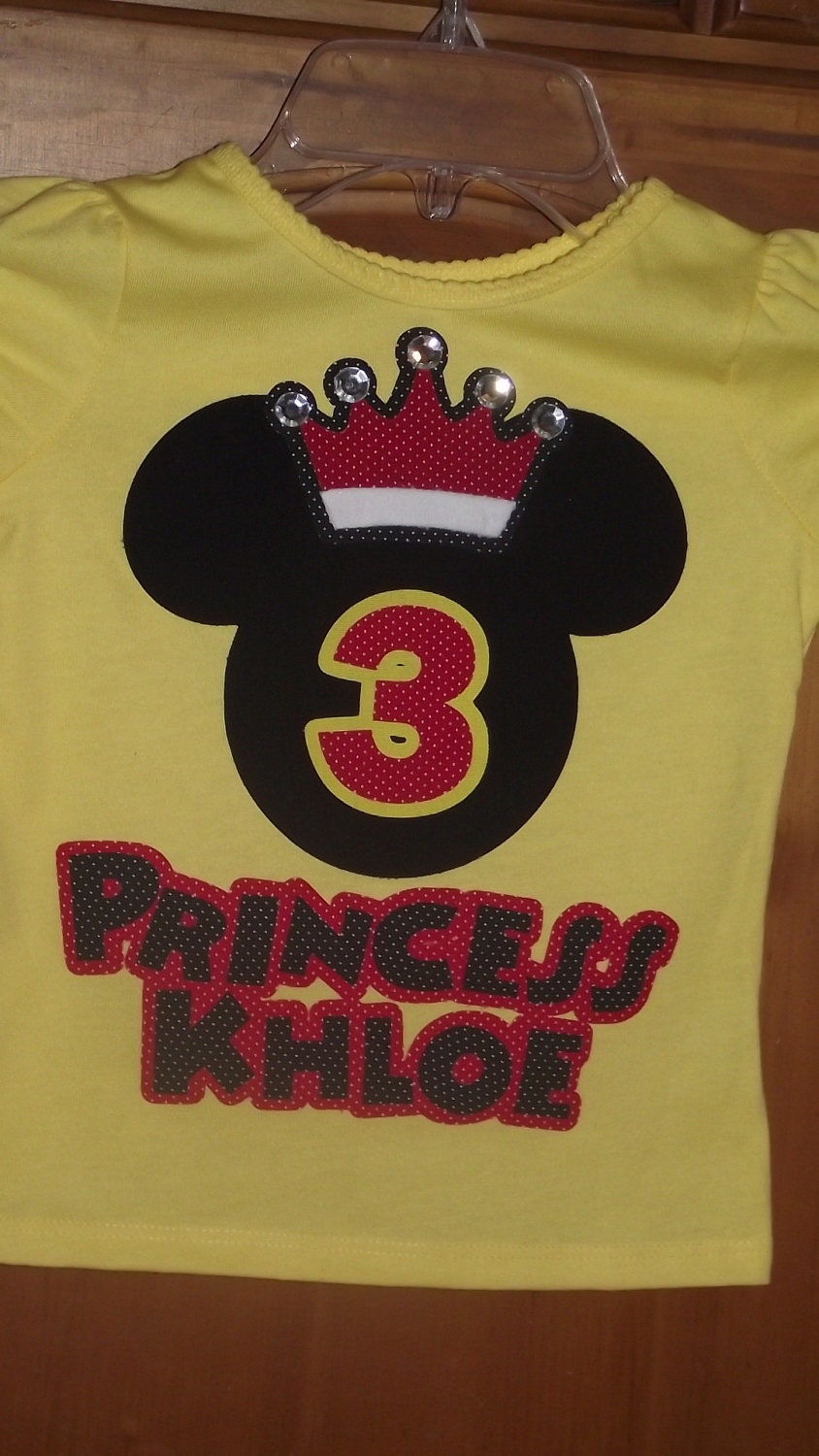 Minnie Mickey Mouse Princess Crown - Disney Birthday Party Family Custom T-Shirt Personalized Applique Tee Shirt Top Family