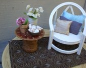 Barbie Doll House COZY CHAIR VIGNETTE Room Furniture & Accessories Bedroom Patio Wicker