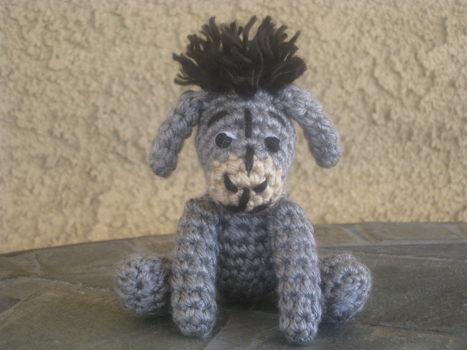 CROCHET PATTERN - Eeyore Miniature Plush Amigurumi Figurine Doll Stuffed Animal Toy Donkey Winnie the Pooh Children Boy Girl tutorial PDF