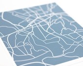 Asheville City Map Line Art / North Carolina Wall Art Poster / 8x10 Digital Print / Personalized Colors