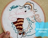 Alice in Wonderland embroidery pattern set