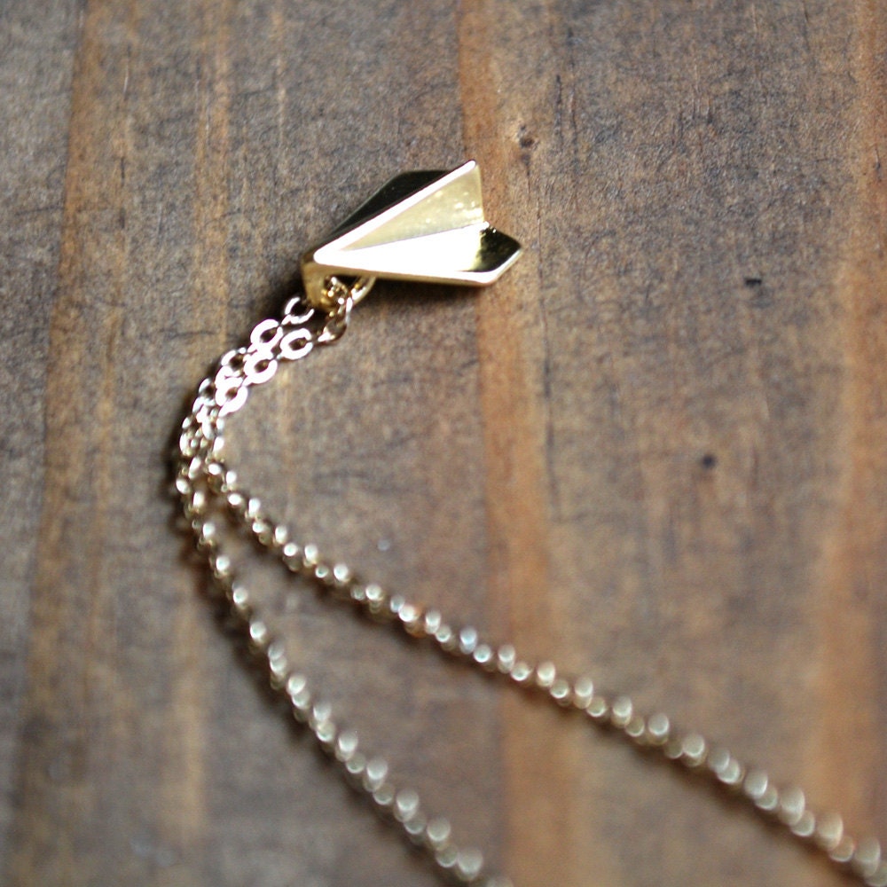 Paper plane necklace, paper planes, origami necklace, origami jewelry, airplane necklace