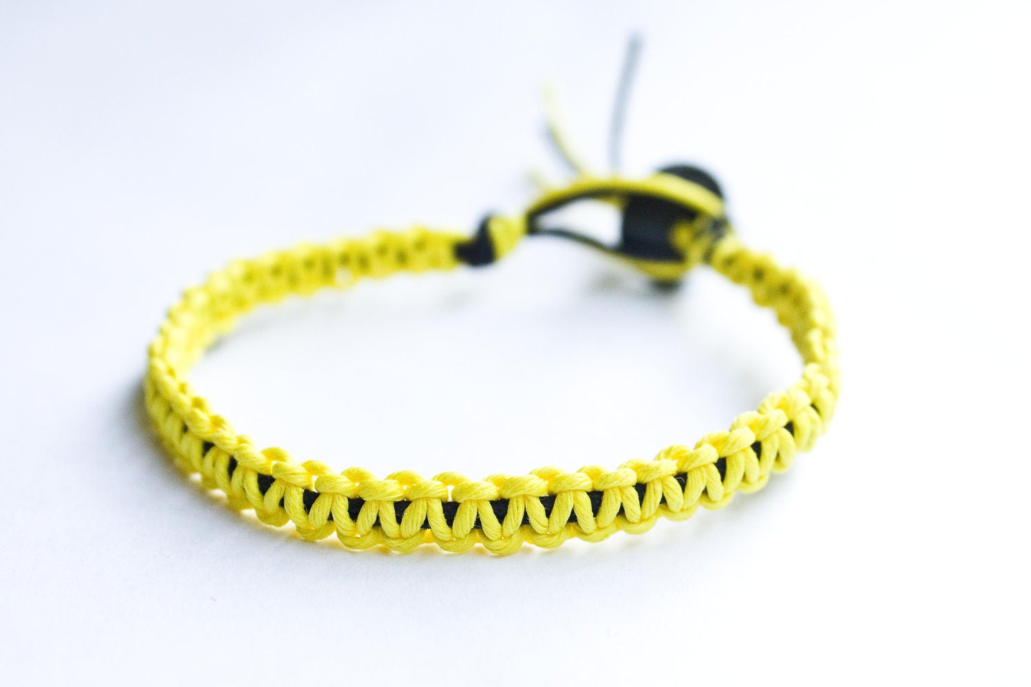 Friendship Bracelet Yellow and Black Hemp Free Shipping Black Friday Etsy Cyber Monday Etsy - StarlitMoonDesigns