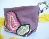 Mini zipper bag / Wild Flower pouch collection handmade by LunaBagDesigns