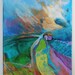Abstract Landscape Painting on Small Canvas Contemporary Modern "Alone and Yet"