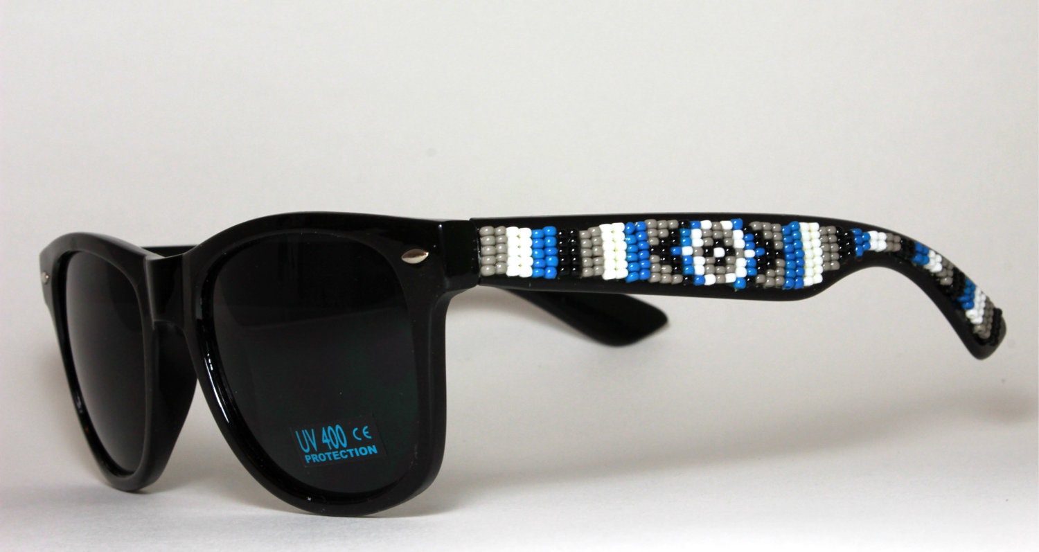 Beaded Sunglasses Dark Blue