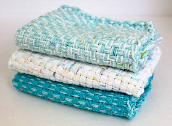 Wash Cloths - Set of 3 Woven Cotton Cloths, Kitchen Cloths