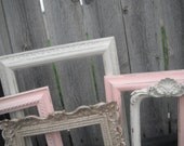 Distressed Vintage PICTURE FRAMES - Set of Five - Shabby Chic Wedding - w/ Glass N Backing