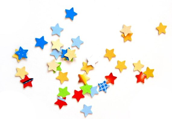 300 colorful little stars punchies - confetti