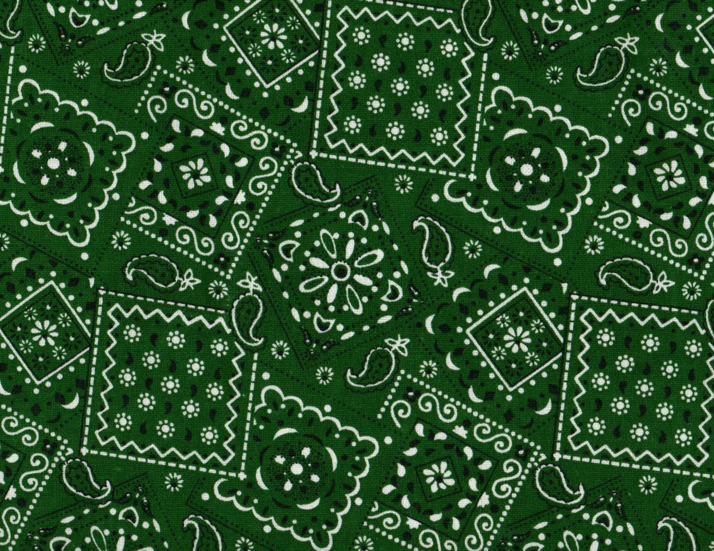 Green Bandana Fabric, Green Fabric,  Bandana Fabric, Fat Quarter Fabric