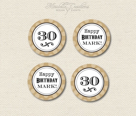 CUSTOMIZABLE PARTY CIRCLES -- Black & Tan Party Collection -- Mirabelle Creations Il_570xn