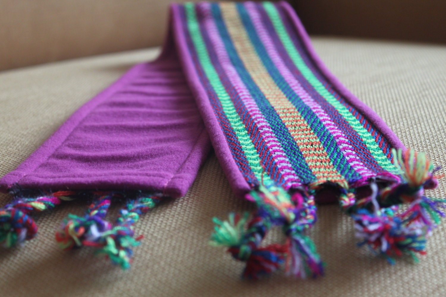 Camera Strap Cover - Hand-Crafted in Peru - Rayas Morada by Lu100 - LU100cases