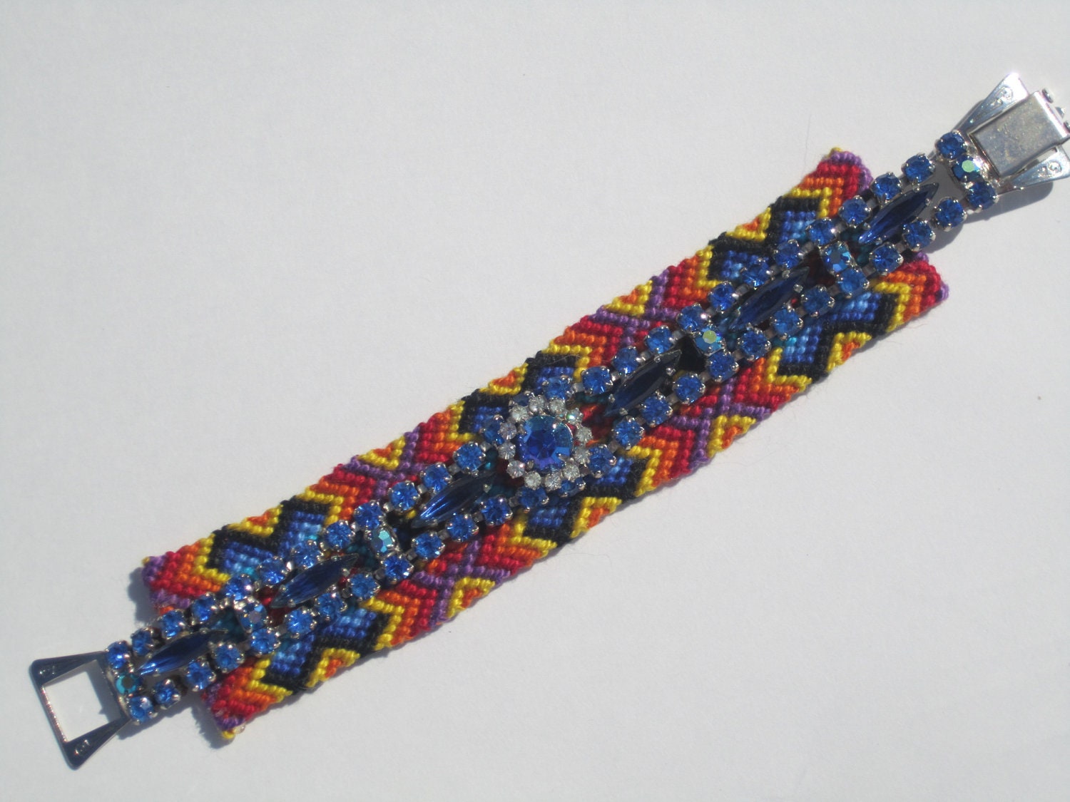 Vintage Rhinestone Friendship Bracelet- "Kaleidoscope"