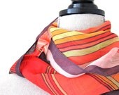Vintage Scarf Sheer Mod Long Scarf Harvest Color Stripes