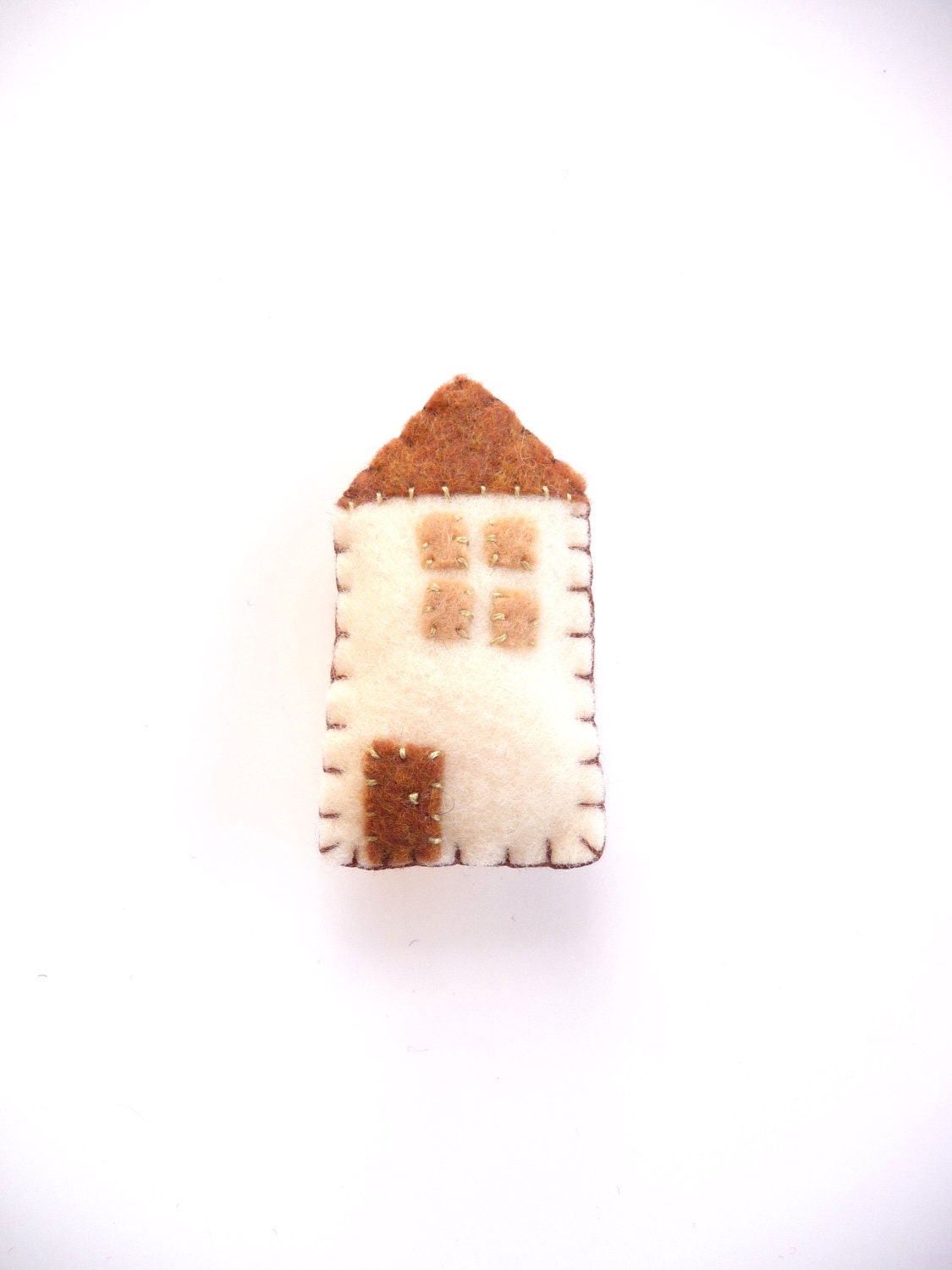 Home sweet home cream cottage house magnet with tan roof, style number four - WillowandQuail