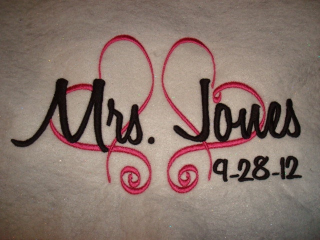 Personalized Embroidered Brides or Mrs. full zip up hoodie jacket - cover up - with the ring and the date  - GREAT GIFT