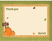 Pumpkin Patch Personaized Birthday Thank You Card - Digital / Printable