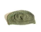 Slouchy Beanie - Crocheted Super Slouchy Hat - Khaki