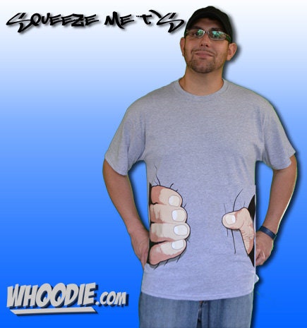 The Original Squeeze Me Tee. Big Hand T Shirt. Many Colors.  FREE SHIPPING