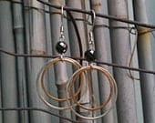 Olympia Earrings / Layered Hoops With Hematite