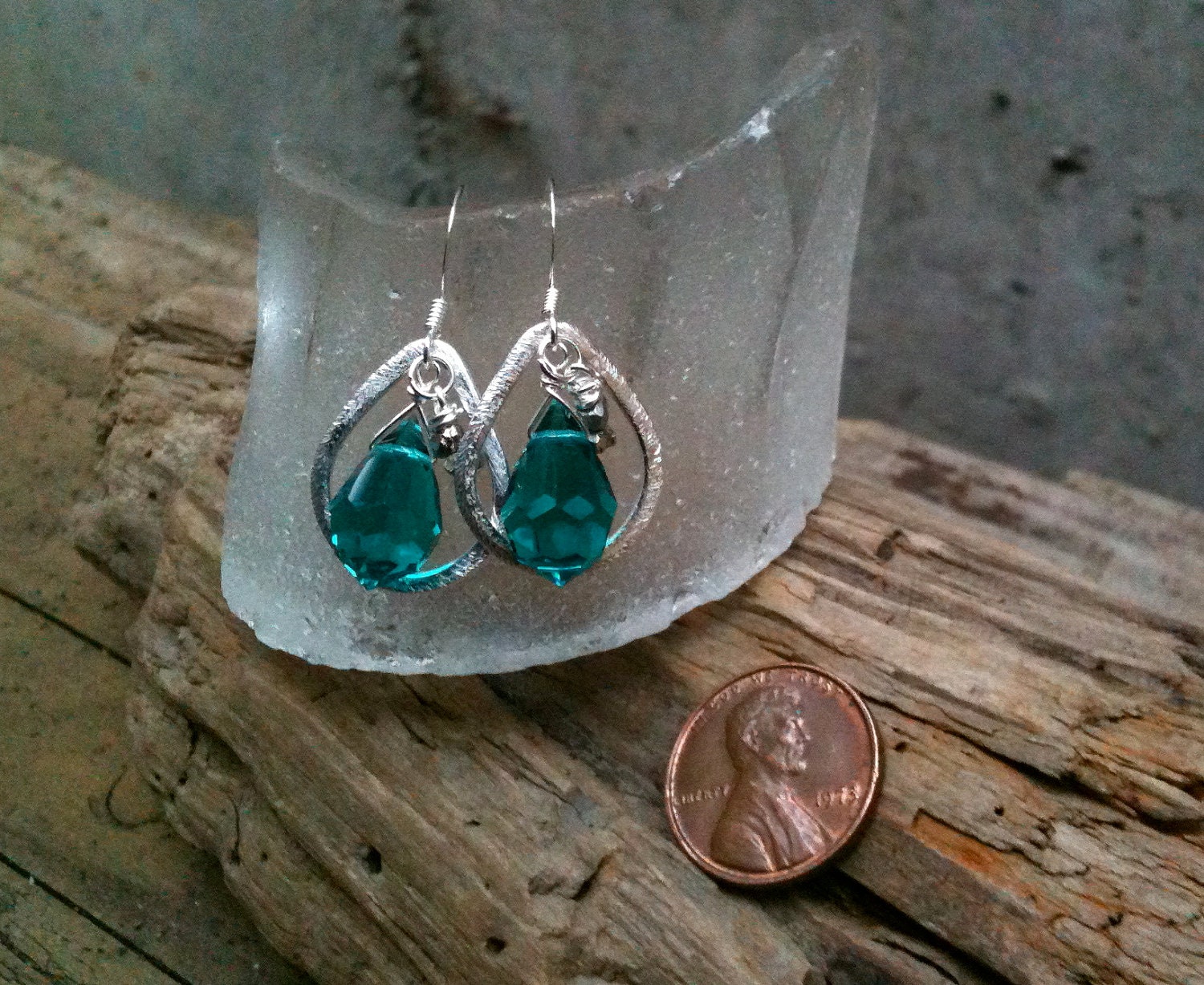 Maribeth Teardrop Earrings / Crystals & Silver