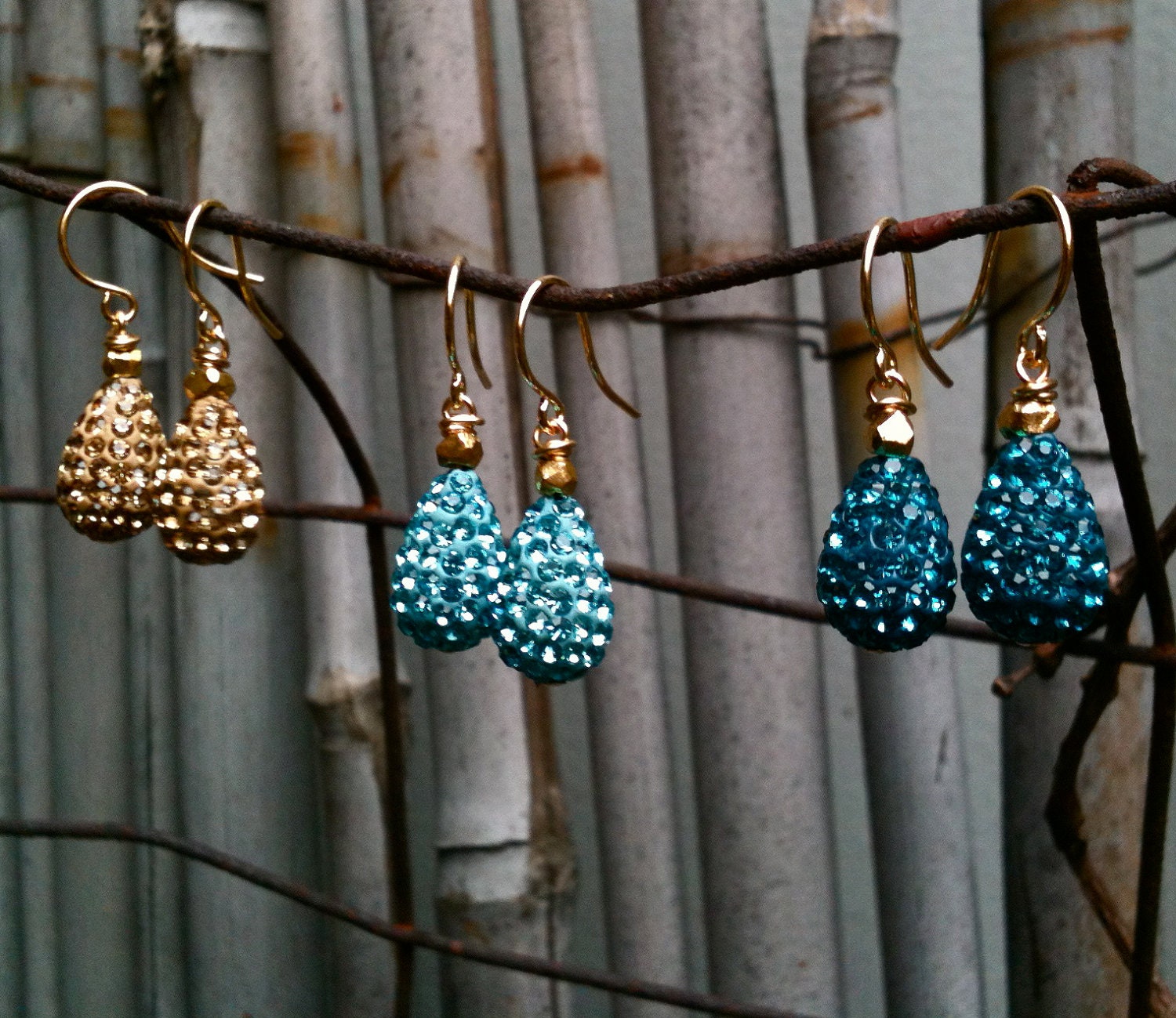 Cecelia Earrings / Crystals & Gold