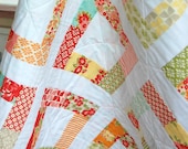 Marmalade Baby Quilt -  Patchwork Quilt - Baby Blanket - Modern Baby Quilt - Quilted Blanket - Moda Marmalade