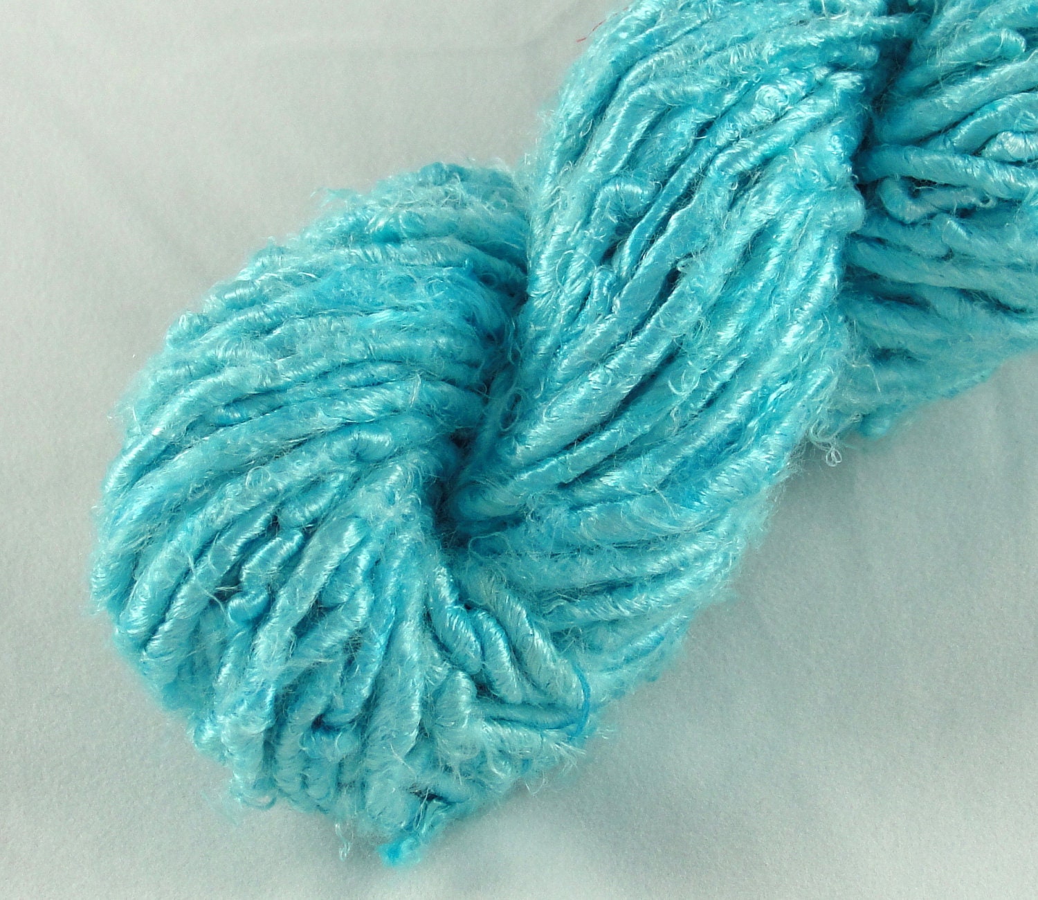 Banana Fiber yarn, art yarn, vegan, blue skies