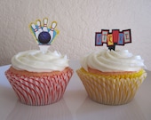 12 Bowling Cupcake Toppers