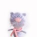 Crochet Cat toy tabby gray white kids childrens crochet toy