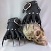 Black Leather Gothic Steampunk Claw Gauntlets / Gloves