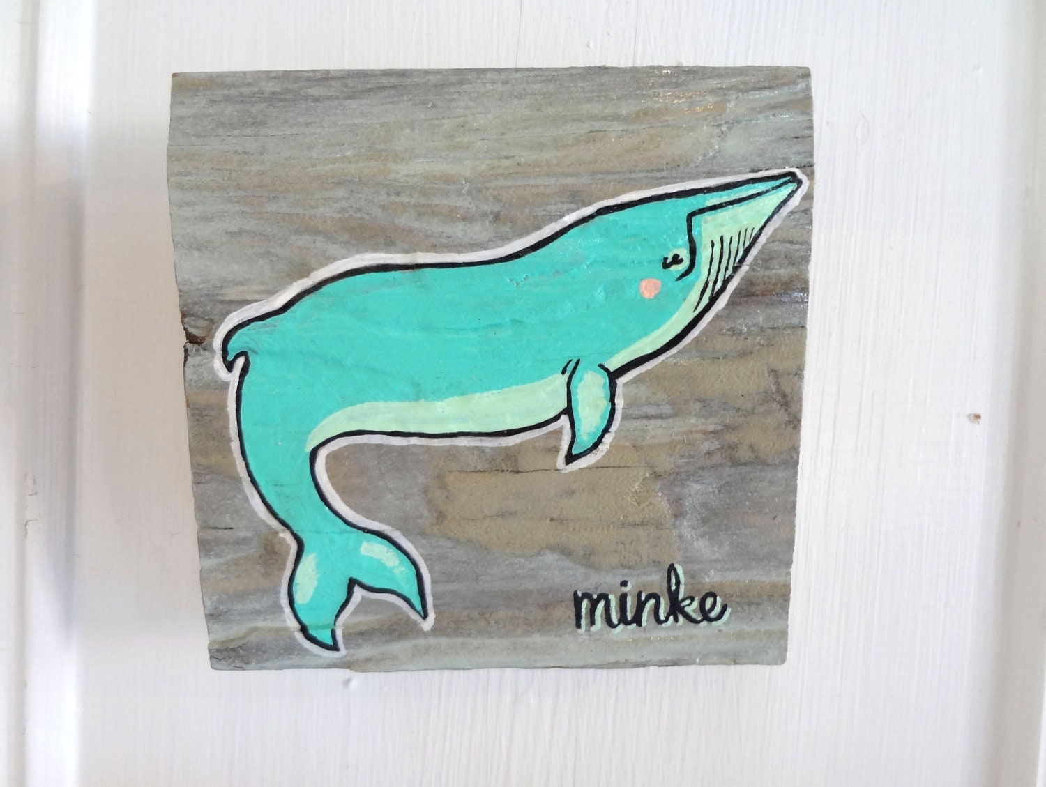 Minke Whale on Reclaimed Maine Barn wood